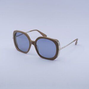 MaxMara MALIBU9 MM0079 46X Sunglasses Brown Butterfly Frame, Blue Lenses